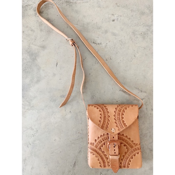 Handbags - Tooled Mexican Leather Crossbody Purse